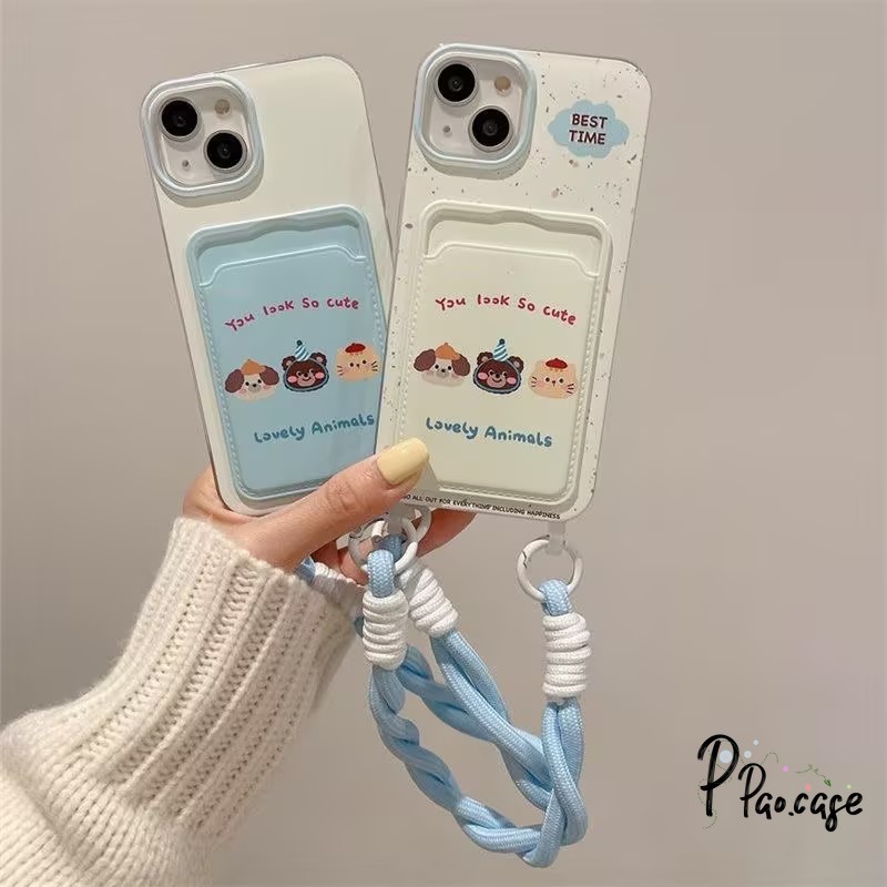 ลูกสุนัขตัวน้อยน่ารักเคสกระเป๋าสตางค์บัตรเข้ากันได้กับ เคสไอโฟน 13 11 15 14 12 Pro Max 7 15 8 14 Plus XR X XS Max SE2020