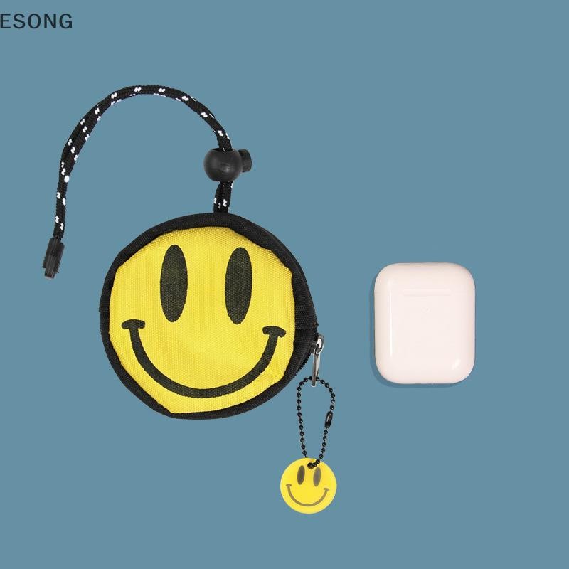 Esong Zero Wallet Mini หูฟังกระเป๋าแขวนคอสไตล์ยิ้ม Face Key Storage Bag th