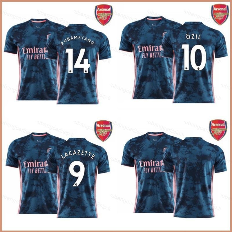 2020-2021 Arsenal Away เสื้อฟุตบอล Lacazette Ozil Aubameyang TShirt เสื้อกีฬาเสื้อฟุตบอลขนาดบวก