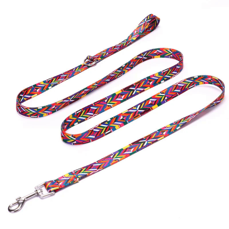 2.0cm Width Bohemian Dog Leash Pooch Traction Rope 4.5feet 5feet and 5.8feet Long Pet Lead for Joggi