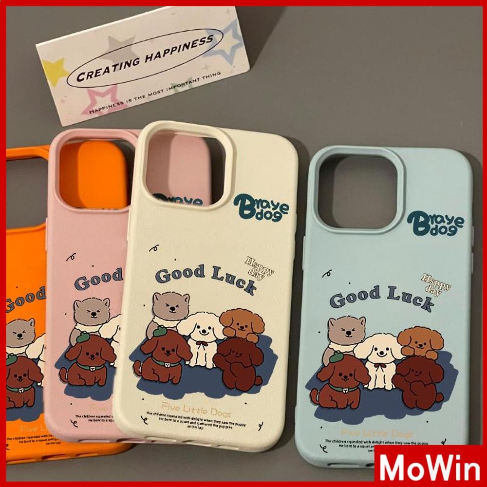 Movin - เคส iPhone 16 Pro Max iPhone 11 เคสหนังเนื้อนิ่มสีแคนดี้ TPU ลูกสุนัขสีสันสดใสน่ารัก Compatible With iPhone15 Pro max 14 13 12 Pro max XS XR 7 Plus 8 Plus