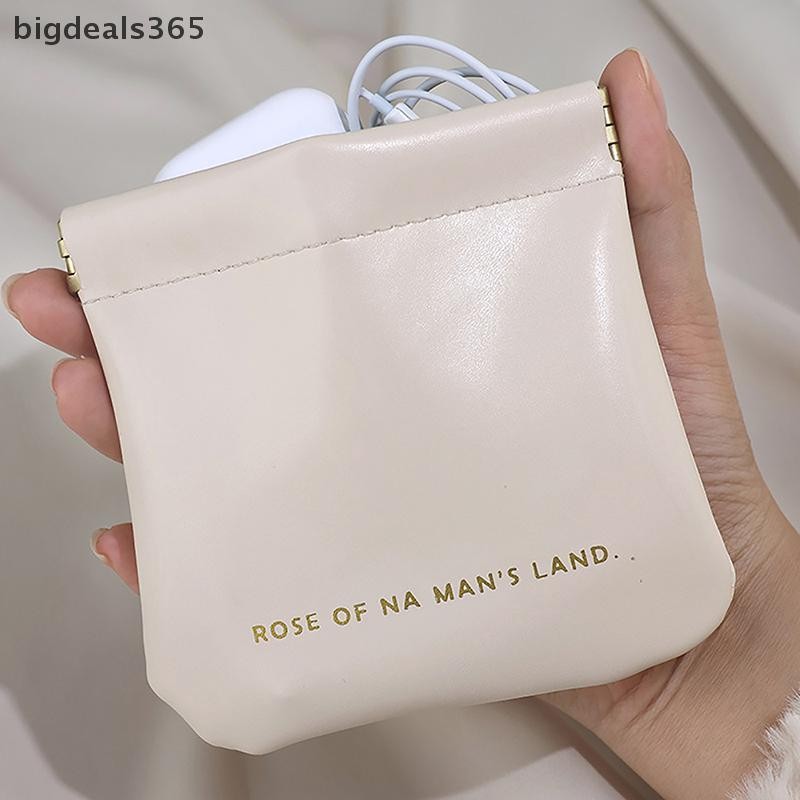 [bigdeals365] แบบพกพา PU หูฟังกระเป๋าลวดเครื่องสําอางผู้ถือริมฝีปากกรณีเหรียญการ์ดกระเป๋าเดินทางเครื่องประดับ Sundries Organizer กระเป๋ามินิกระเป๋าใหม่สต็อก