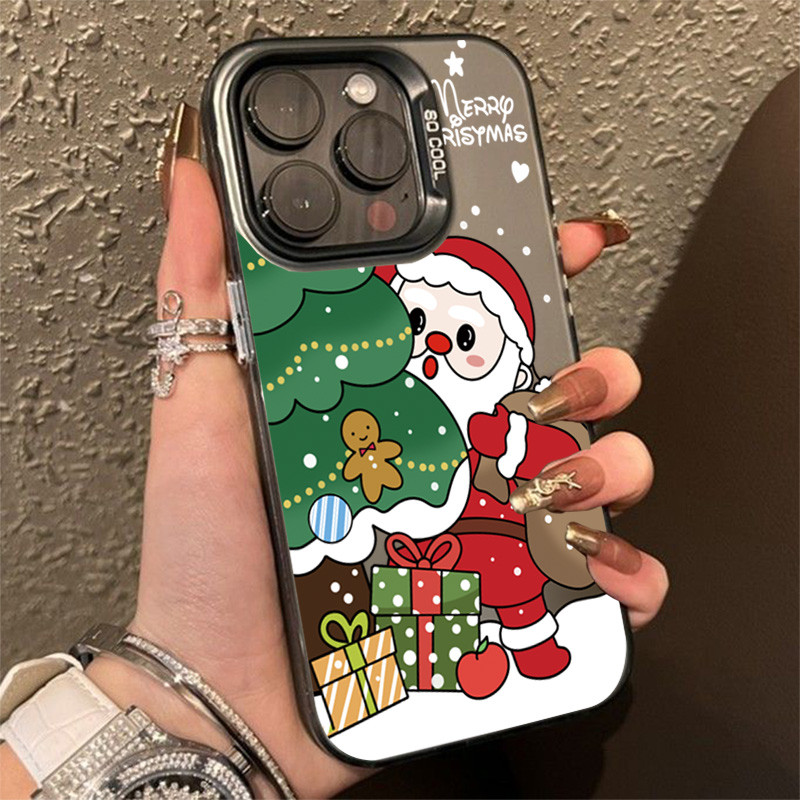 ปลอกสําหรับ Xiaomi Mi 11 Lite 5G NE Mi 14T 14 13 12T 13T Pro Poco F6 F5 X5 X6 M6 Pro 4G คริสต์มาส Santa Claus กวางออกแบบหรูหรา IMD โลหะ Hard กันกระแทก