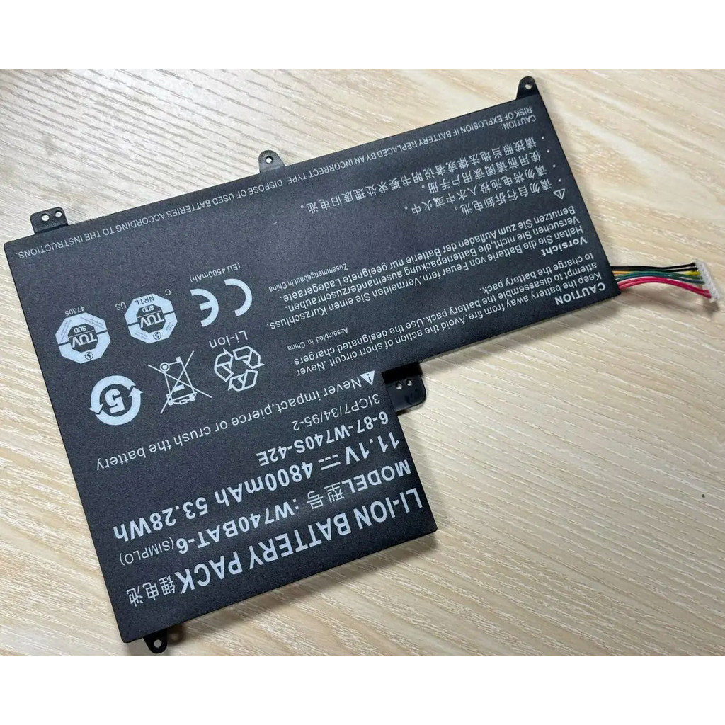 11.1V 53.28Wh W740BAT-6 แบตเตอรี่แล็ปท็อป For Clevo Schenker W740S S413 W740SU 6-87-W740S-42E2 3ICP7