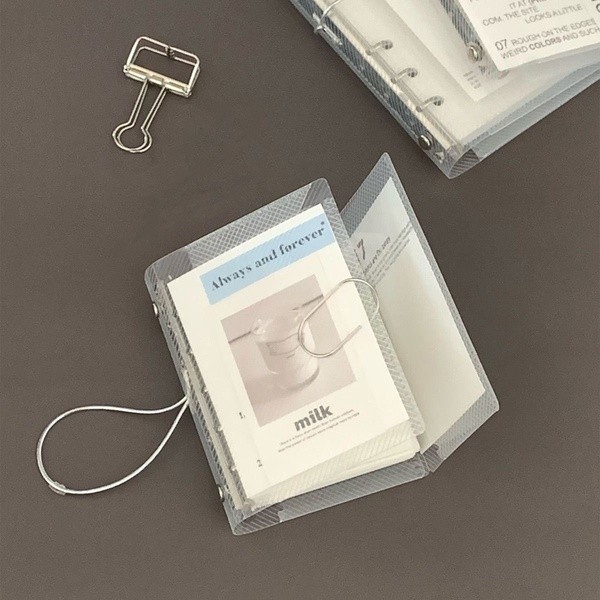 Steve PVC โปร่งใส Twill m5 tri-fold Binder Notebook Ins แบบพกพาไดอารี่นักเรียนโน้ตบุ๊คกระเป๋าเก็บผู้ถือบัตร