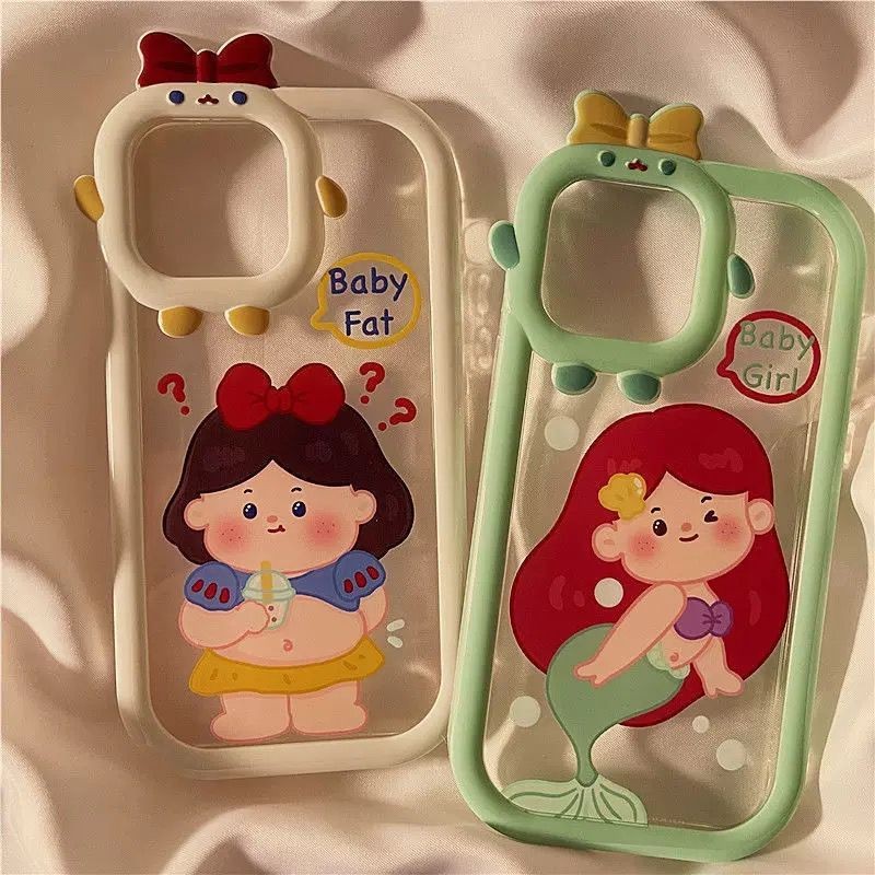 Princess Mermaid Ribbon Case oppo a15 a16 a55 a16k a17 a1k a31 2020 a38 4g a3s a53 a18 a57 2022 4g 5