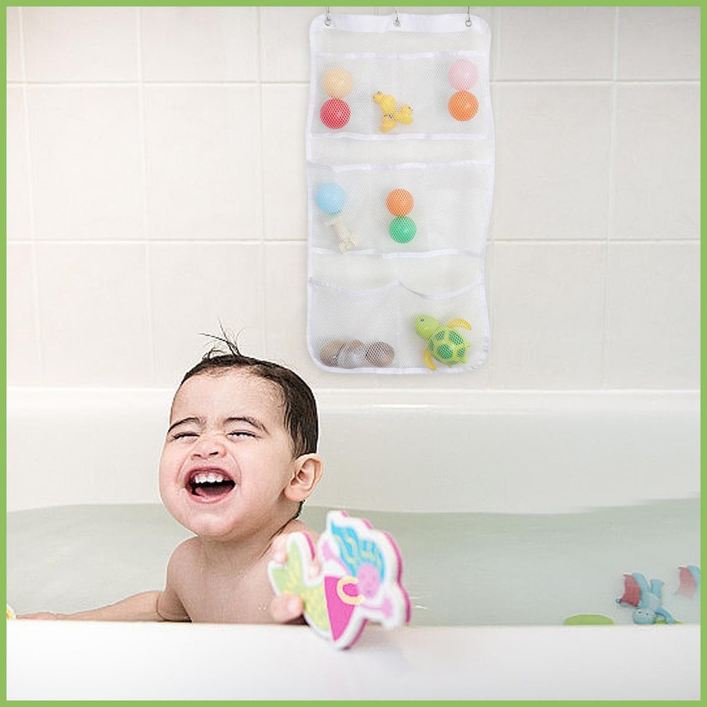 ของเล่นอาบน้ํา 8 กริด Hangable Shower Toy Holder ตาข่ายจัดเก็บสําหรับ Access และ Sorting of To qiazhilth