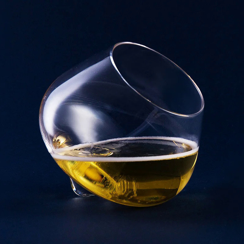 Crystal Liqueur Glass Rocking Whiskey Tumbler, Rock Cup, Tumbler, Liquor, Cognac, Brandy, Snifter Wi