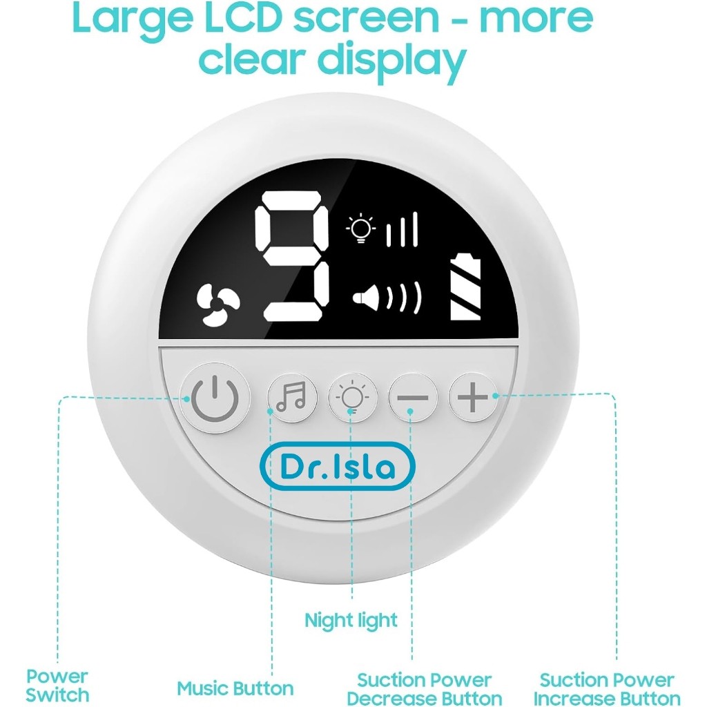 Dr.isla ที่ดูดน้ำมูกเด็ก เครื่องดูดน้ำมูกอัตโนมัติ ปรับแรงดูดได้ 68Kpa แรงดูด9เกียร์ ซอฟต์ พร้อมดนตรี LED U92 - รูปที่ 6