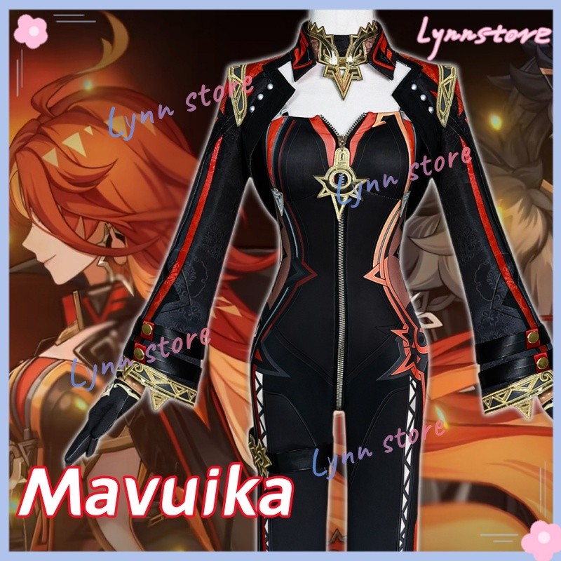 [ในสต็อก] Mavuika คอสเพลย์เครื่องแต่งกาย GENSHIN IMPACT Mavuika ชุดวิกผมอะนิเมะปาร์ตี้บทบาทเล่นเสื้อ