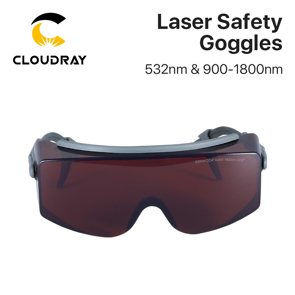 Cloudray ป้องกันแว่นตาเลเซอร์แว่นตาความปลอดภัย 532nm & 900-1800nm OD8 + CE สําหรับไฟเบอร์เลเซอร์เครื
