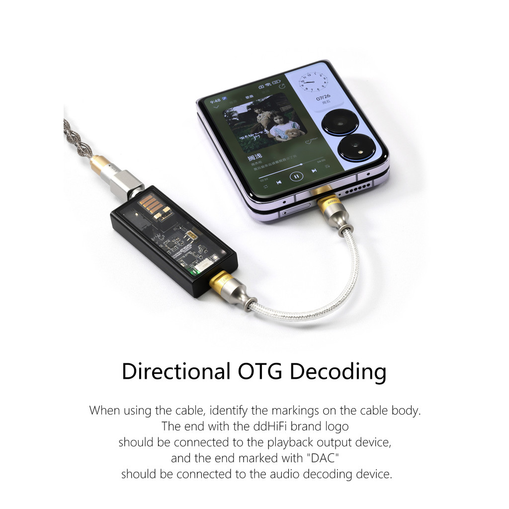 Dd DdHiFi TC05 M2 USB-C 2.0 ถึง USB-C OTG ถอดรหัสสายเคเบิลข้อมูลย้อนกลับ Usage สามารถใช้สําหรับการชาร์จฉุกเฉิน 10/50/100 ซม.