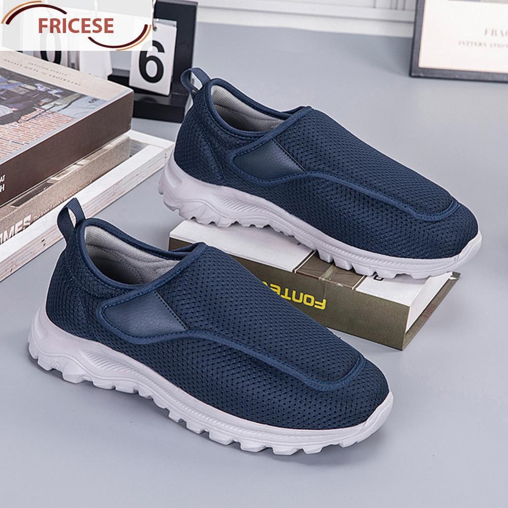 ผู้ชายรองเท้าเบาหวาน Shock Absorption Hook และ Loop รองเท้าผ้าใบสําหรับ Plantar Fasciitis [Fricese.th]