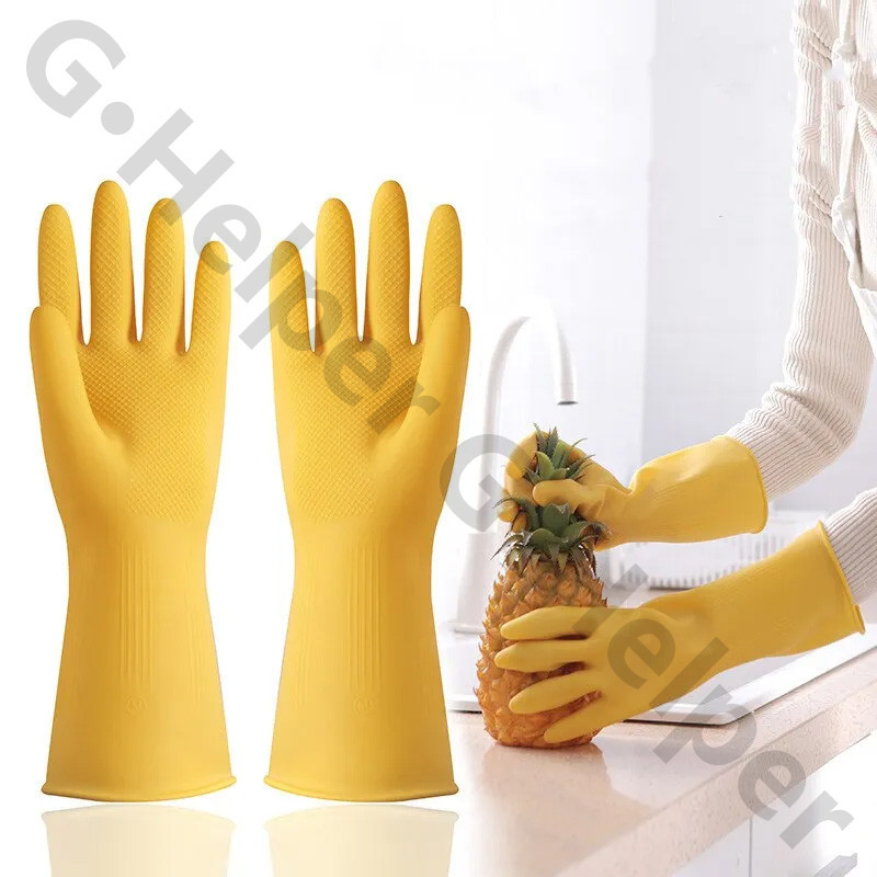 ถุงมือ ถุงมือยางpvcหนา ถุงมือยาวยืดหยุ่นกันน้ำ ​ถุงมือเอนกประสงค์ ใช้ซ้ำได้ ป้องกันผิวหนัง