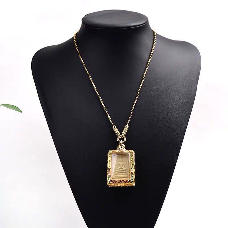สร้อยคอทองเหลืองเคลือบทอง Amulet Chain Thangka สไตล์จี้ Lanyard Quick Release สำหรับทั้งผู้ชายและผู้