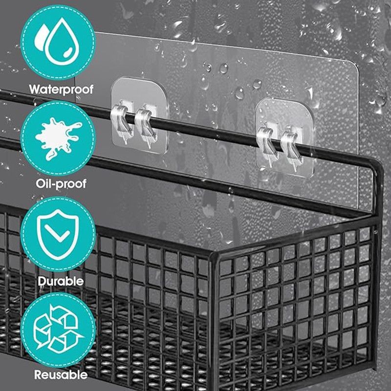 ตะขอกาวโปร่งใสไม่มีร่องรอยตะขอคู่,2กิโลกรัมหนักติดผนัง,ตะขอเหนียวที่ถอดออกได้สําหรับห้องน้ํา/ครัว, หน้าท้อง ตะขอปลอดความเสียหาย - รูปที่ 3