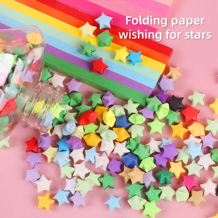 540 ชิ้นสีสัน Star Note Wishing Star Lucky Star Luminous Handmade Origami SG130