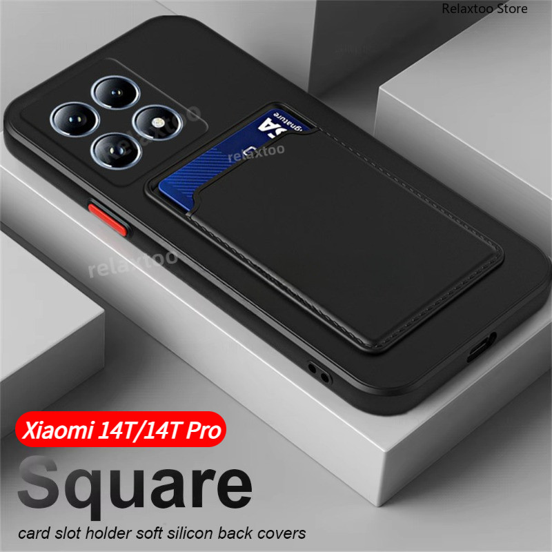 ปลอกสําหรับ Xiaomi 14T Pro 14TPro 14 T Xiaomi14T Pro Xiaomi14TPro 5G Square Soft TPU ซิลิโคนคู่เคสโทรศัพท์ช่องเสียบการ์ดเลนส์กล้องป้องกันกันกระแทกฝาหลัง