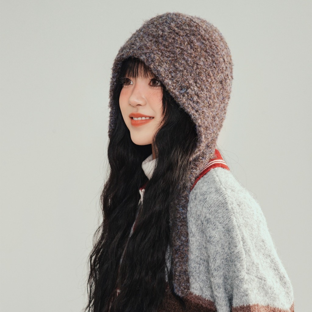 MISSKOI ฤดูใบไม้ร่วงฤดูหนาวที่อบอุ่นป้องกันหูหมวกขนสัตว์ตุ๊กตาน่ารักสาว Barack หมวกฝรั่งเศส Simple All-Match ขนาดเล็กถักหมวก - รูปที่ 4