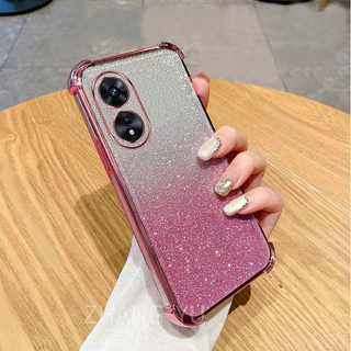 กันกระแทกเคสสําหรับ OPPO A58 A78 4G 5G เคสโทรศัพท์ 3D ที่วางกระจกแต่งหน้าสร้อยข้อมือใหม่ softcase