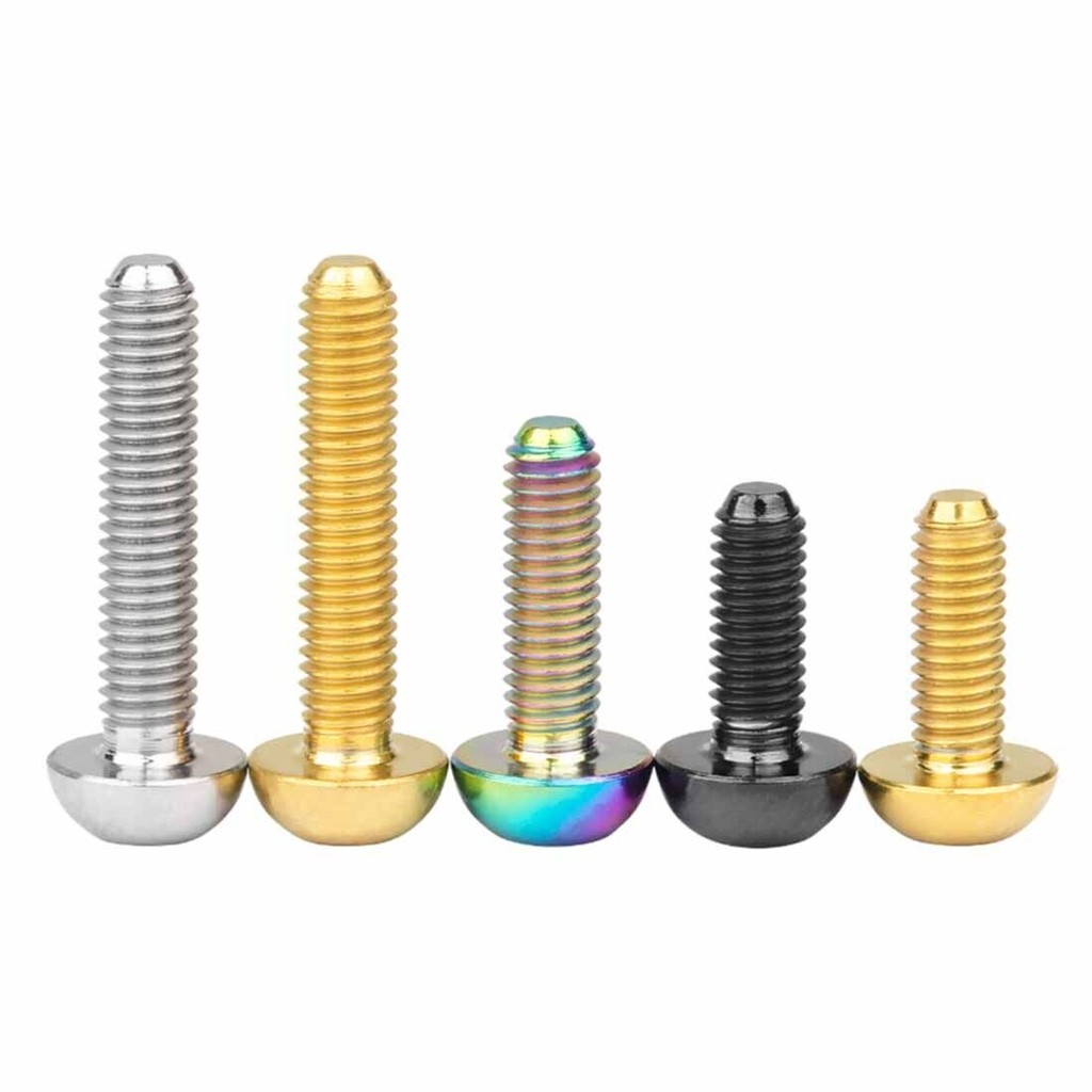 TC4 Titanium Bolt M3 M4 M5 M6 M8 Hex ปุ่มหัวสลักเกลียวสกรูรถจักรยานยนต์ Refit