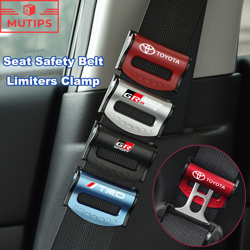 Toyota GR TRD อุปกรณ์คลิปหนีบเข็มขัดนิรภัย ปรับได้  สําหรับรถยนต์ ยึดเข็มขัดนิรภัย อะไหล่รถยนต์ สําหรับ Wigo Vios Rush Innova Hilux Raize Avanza Fortuner HiAce Yaris Corolla Altis Agya Veloz RAV4 Camry Prius