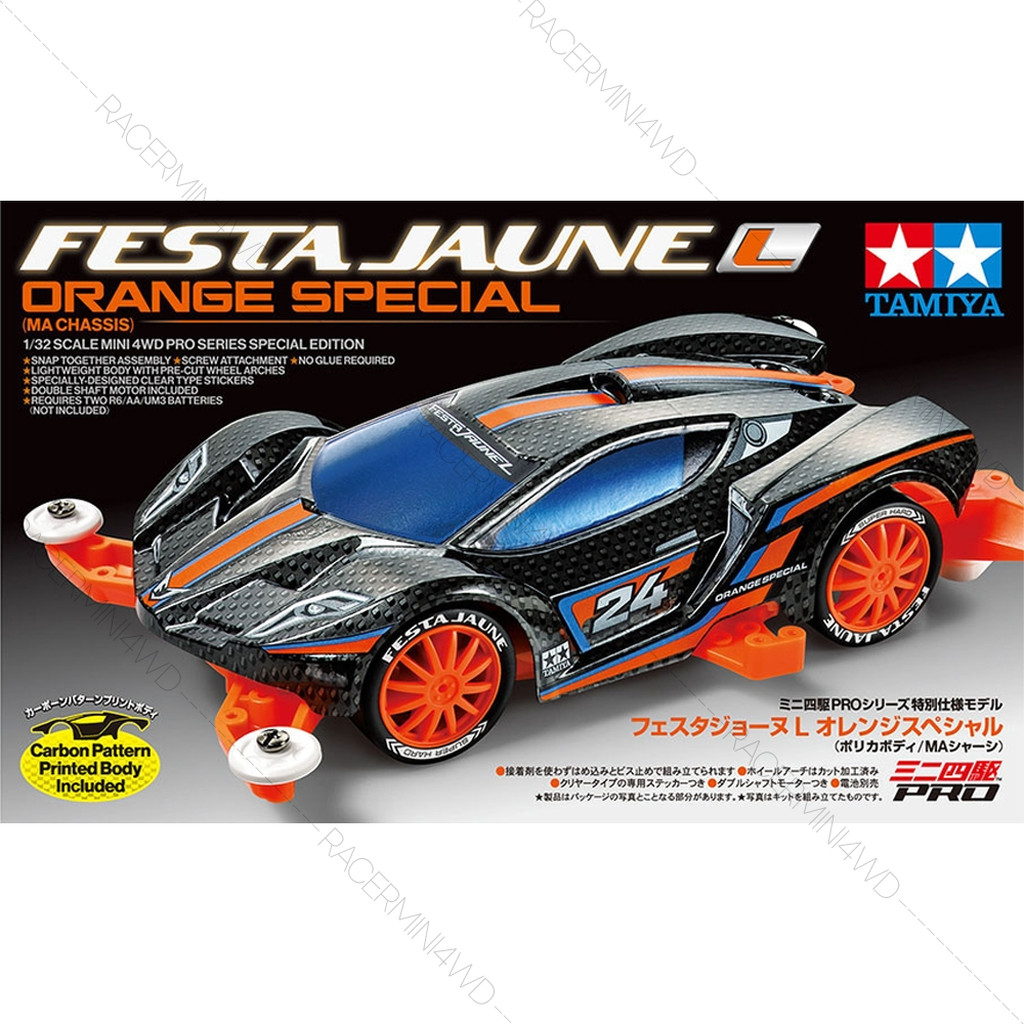 TAMIYA 95658 1/32 Mini 4WD PRO Festa Jaune L Orange Special (MA Chassis)