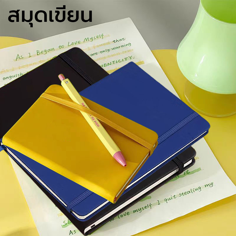 [พร้อมส่ง]สมุดปกแข็ง สมุดบันทึกพร้อมสายรัด มีเส้น หลากหลายสีสัน การเขียนสำนักงานของนักเรียน A5/A6