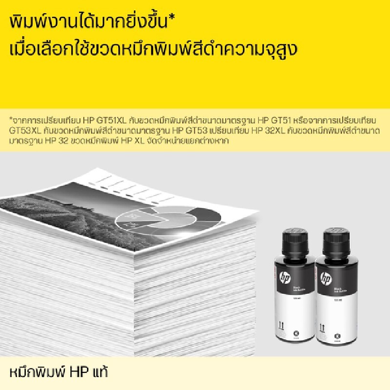 HP หมึกอิงค์เจ็ทชนิดเติม GT52 สีเหลือง