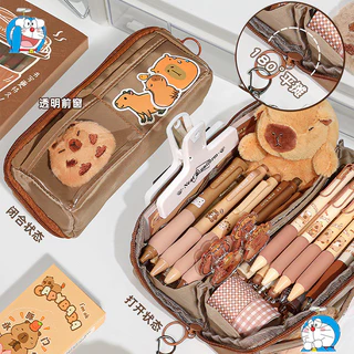 กล่องดินสอ 10 ชั้น Maillard ความจุขนาดใหญ่ กล่องเครื่องเขียน นักเรียน กล่องดินสออเนกประสงค์ กันน้ำ โปร่งใส กระเป๋าดินสอ ชุดเครื่องเขียน Capybara