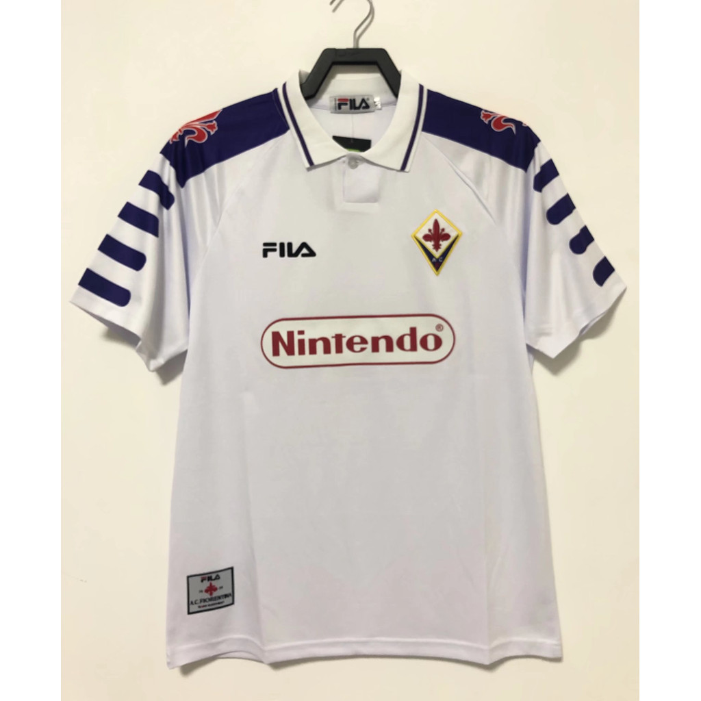 1998-99 Florence home เสื้อยืดแขนสั้นกีฬาฟุตบอลย้อนยุค