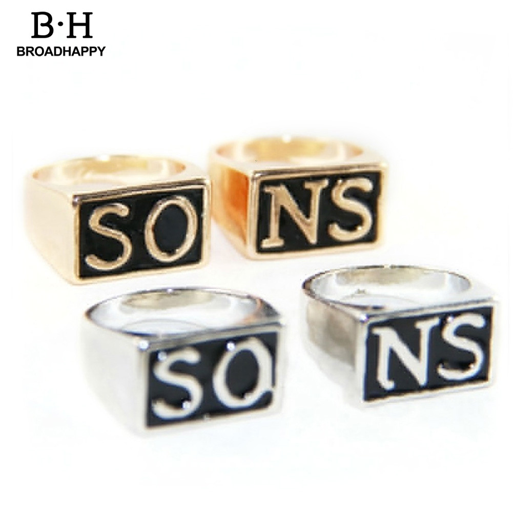[BRO] 2 ชิ้น/เซ็ต Punk สแตนเลส Sons of Anarchy คู่แหวนนิ้วเครื่องประดับของขวัญ - รูปที่ 6