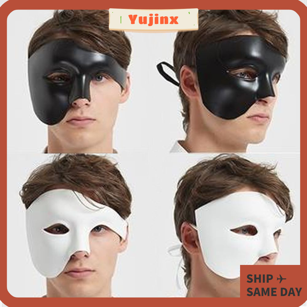 Yujinx Phantom Half Face ,หนาทนทานคอสเพลย์สวมหน้ากาก,พลาสติกคุณภาพสูงน้ําหนักเบาปาร์ตี้ฮาโลวีนใบหน้าไม่ระบุชื่อ