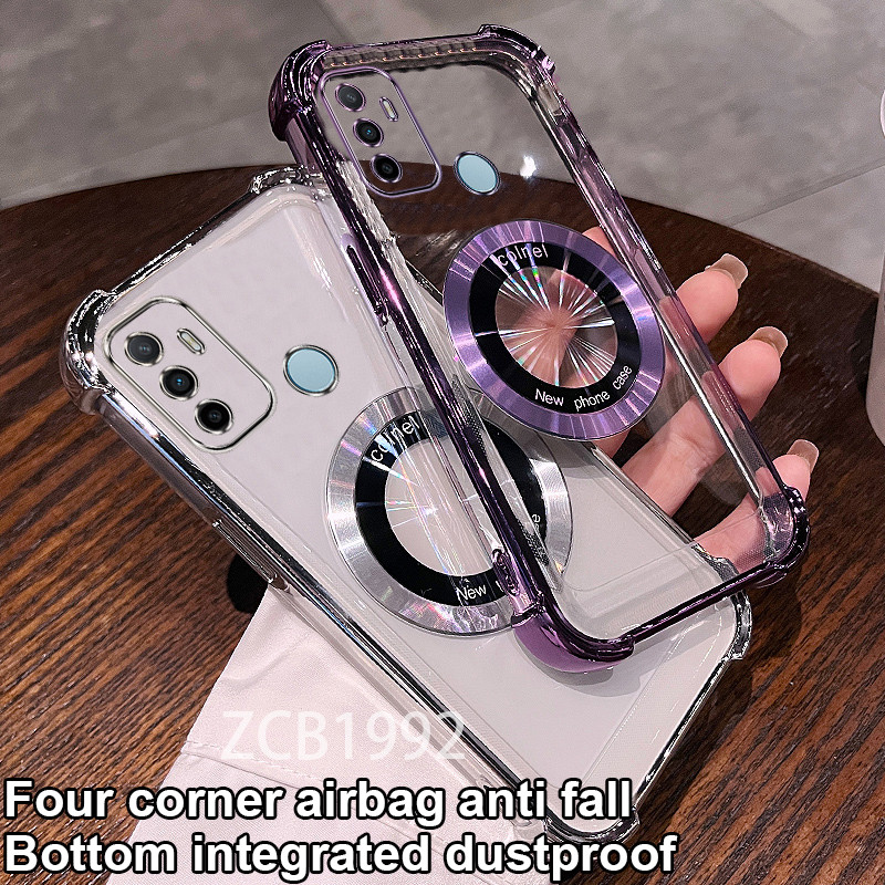 กันกระแทก Case สําหรับ OPPO A53 2020 A33 2020 เคสโทรศัพท์ TPU ล่าสุดแว่นขยายแม่เหล็กโปร่งใส premium Soft Case