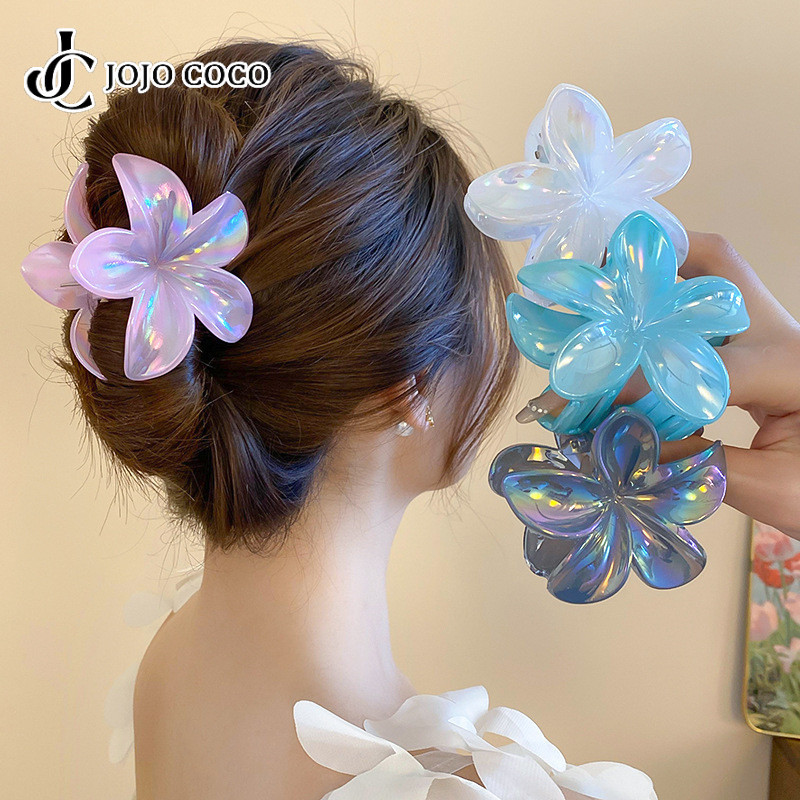 Jojo COCO สีสัน Dopamine Frangipani คลิปวันหยุดร้อนขายเครื่องประดับผมฤดูร้อน