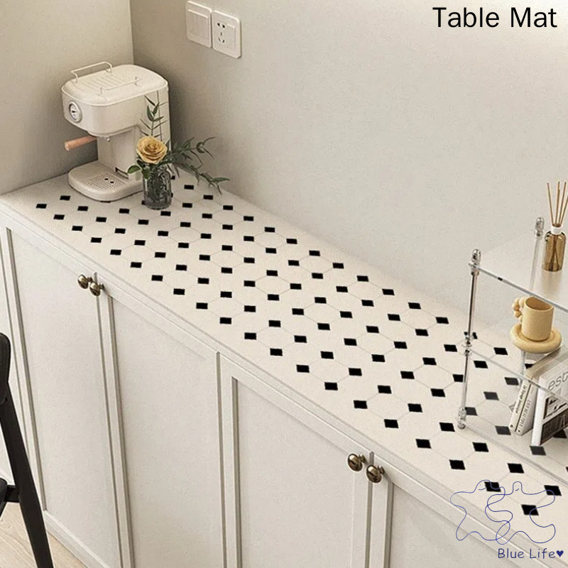 Modern Wabi-sabi สไตล์รองเท้า Counter Top Mats กันน้ําและกันน้ํามัน No-wash Anti-scalding หนังตาราง Home TV ตู้ Sideboard Mats