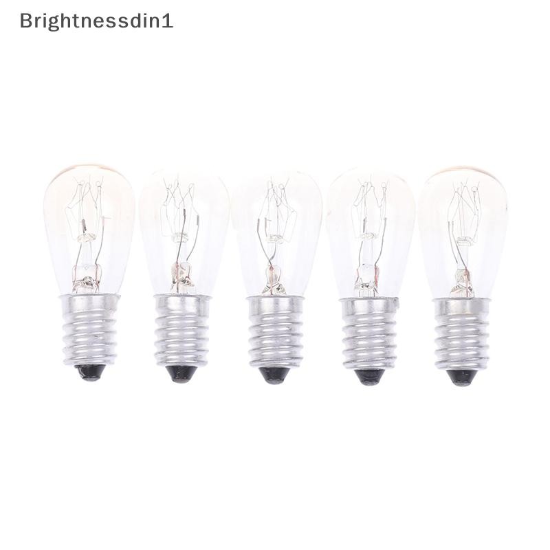 Brightnessdin1 5 ชิ้น E14 หลอดไฟเกลือทรงกลม 10/15/20/25 วัตต์ 220-230 โวลต์ หลอดไส้ สําหรับตู้เย็น/เตาอบ หลอดไฟเปลี่ยนบูติก