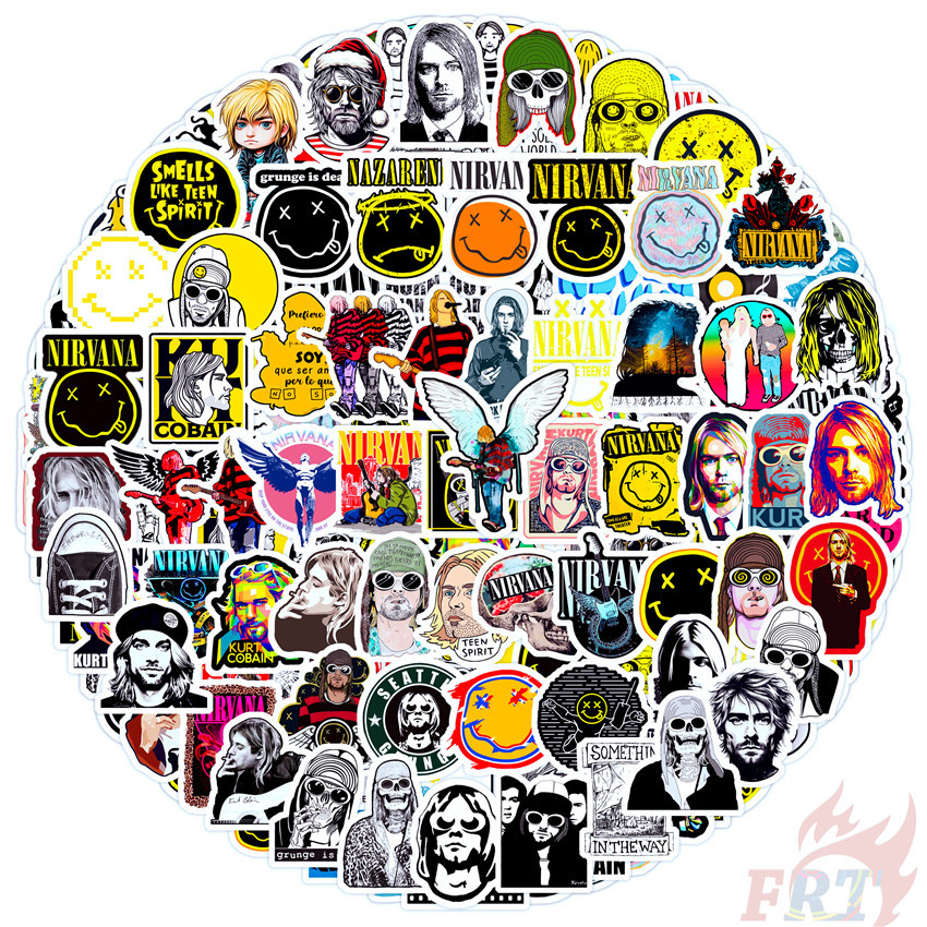 100ชิ้น/เซ็ต Nirvana Q-A Rock Band Mini Diary Manual Stickers (ขนาด:2~3ซม.) Diy แฟชั่นสมุดภาพอัลบั้มตกแต่ง Decals สติกเกอร์