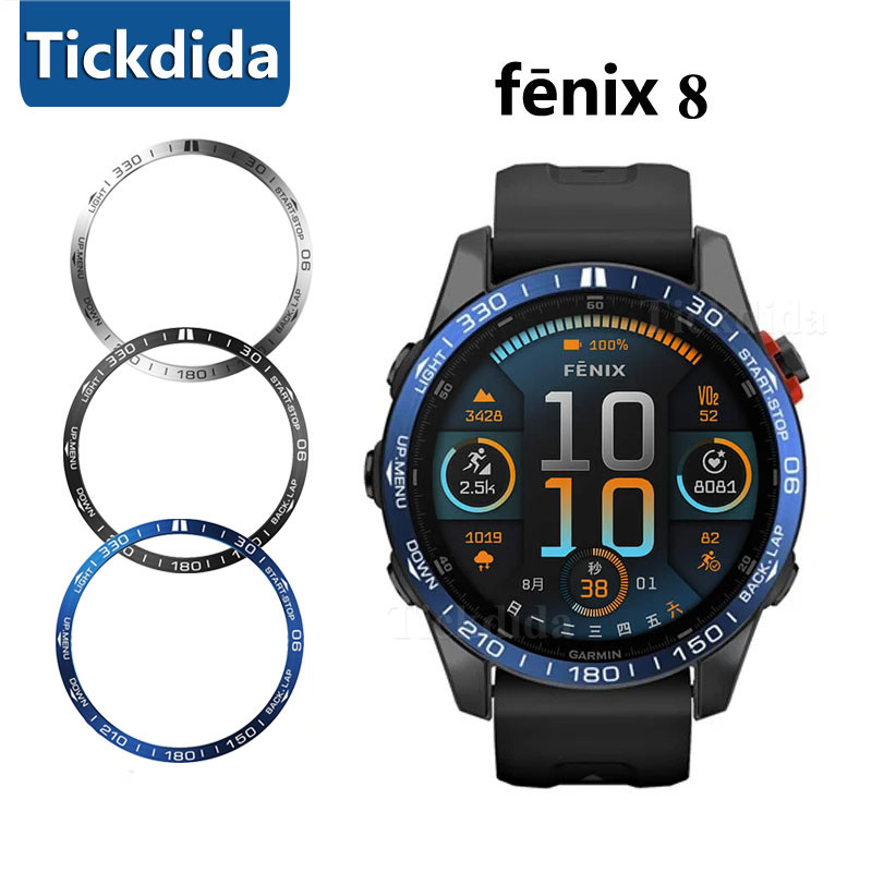 โลหะ BEZEL แหวนสําหรับ Garmin Fenix 8 51 มม.47 มม.กรอบจัดแต่งทรงผมสําหรับ Garmin Fenix 8 ฝาครอบอุปกรณ์เสริม