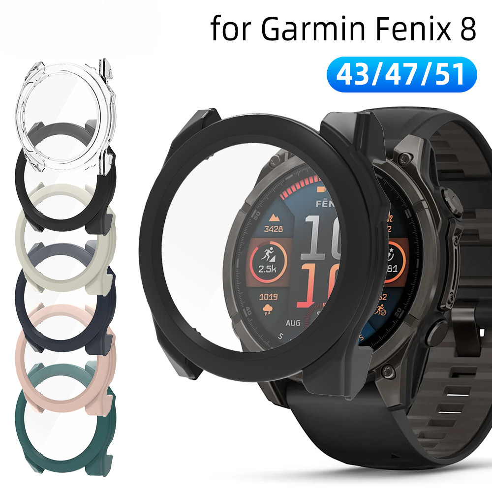 Garmin Fenix8 คุณภาพสูง Hard PC + ฟิล์มกระจกนิรภัยนาฬิกาสําหรับ Garmin Fenix 8 43 มม.47 มม.51 มม.Ant