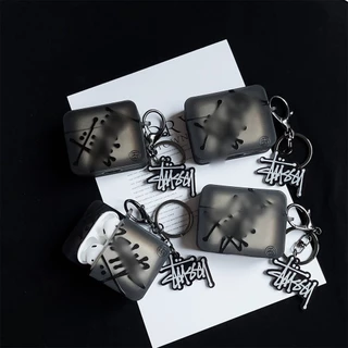 Stussy Soft TPU ซิลิโคนสแควร์สําหรับ AIRPODS 4 PRO2 /1/2/3 PRO ป้องกันกรณีเฉพาะเชลล์ฝาครอบป้องกันอุปกรณ์เสริม