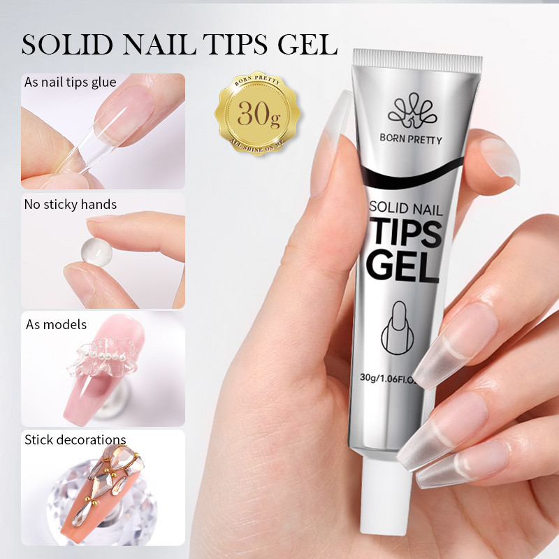 Born PRETTY Nail Tips Gel Jelly White Nail Gel Soak Off UV LED Nail Art Gel วานิชฟังก์ชั่นเจล