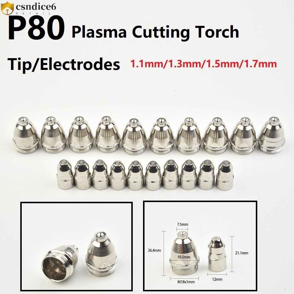 CSCEP80 ไฟฉายตัดพลาสม่า 60A 80A 100A P80 CNC ไฟฉายพลาสม่าเคล็ดลับอิเล็กโทรดหัวฉีด