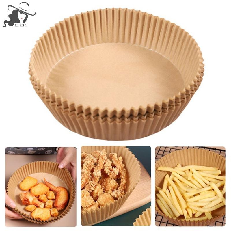 Lishu Air Fryer กระดาษแบบใช้แล้วทิ้ง Liner Non-Stick Mat Steamer Round Paper Baking Mats th