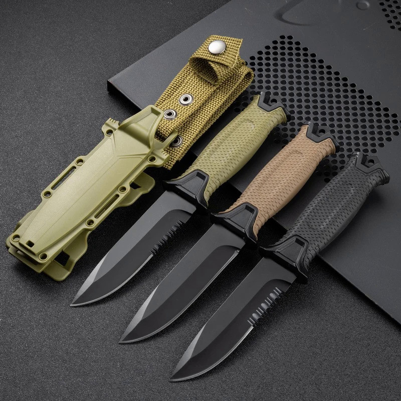 EDC Tactical Fixed Blade Knife With Kydex Sheath For Men Outdoor Military Grade Combat Hunting Campi