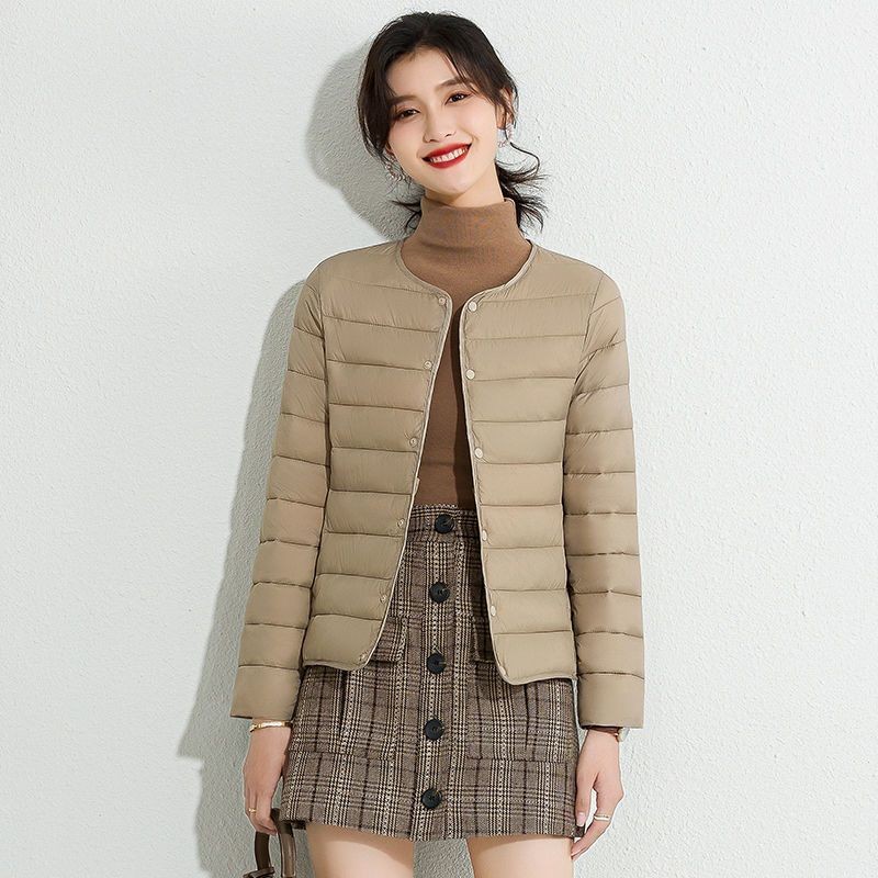 เสื้อโค้ทฤดูหนาวผู้หญิงแสงลงใหม่ภายในซับสวมใส่ที่อบอุ่นบางอบอุ่น