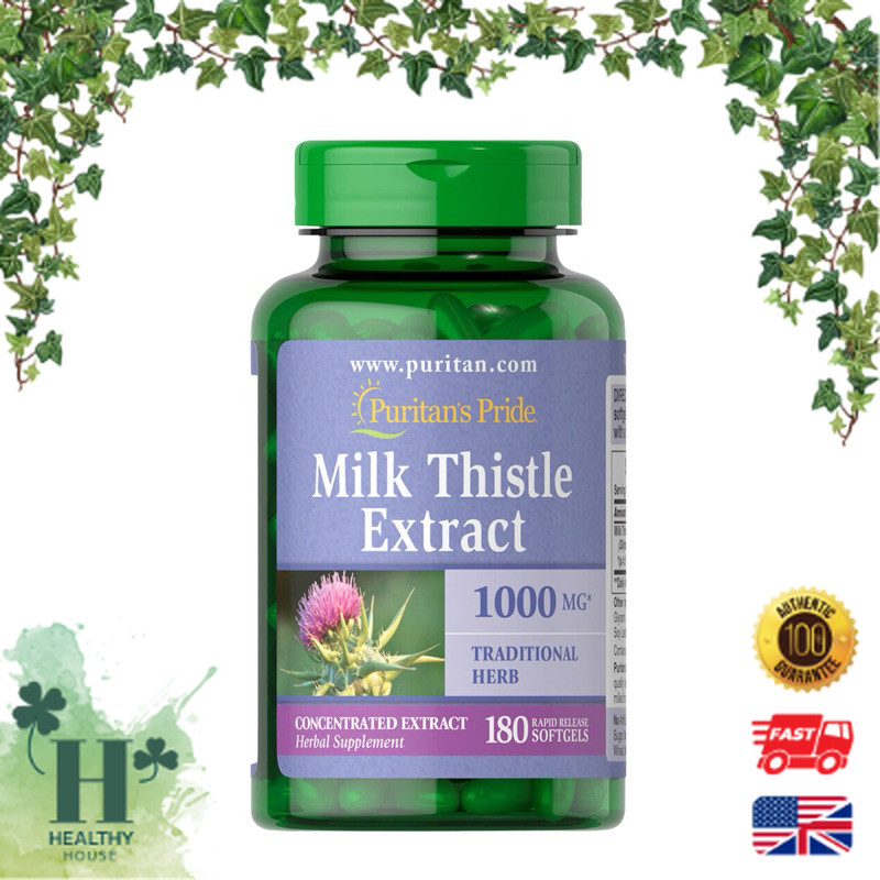 พร้อมส่ง Puritan's Pride Milk Thistle 1000 mg 4:1 Extract (Silymarin) อาหารเสริมล้างพิษตับ ไต