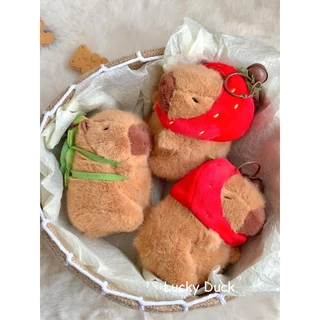 🔥พร้อมส่ง🔥พวงกุญแจ Capybara พวงกุญแจตุ๊กตาคาปิบารา ตุ๊กตาผ้ากํามะหยี่ขนนิ่ม ให้เป็นของขวัญ
