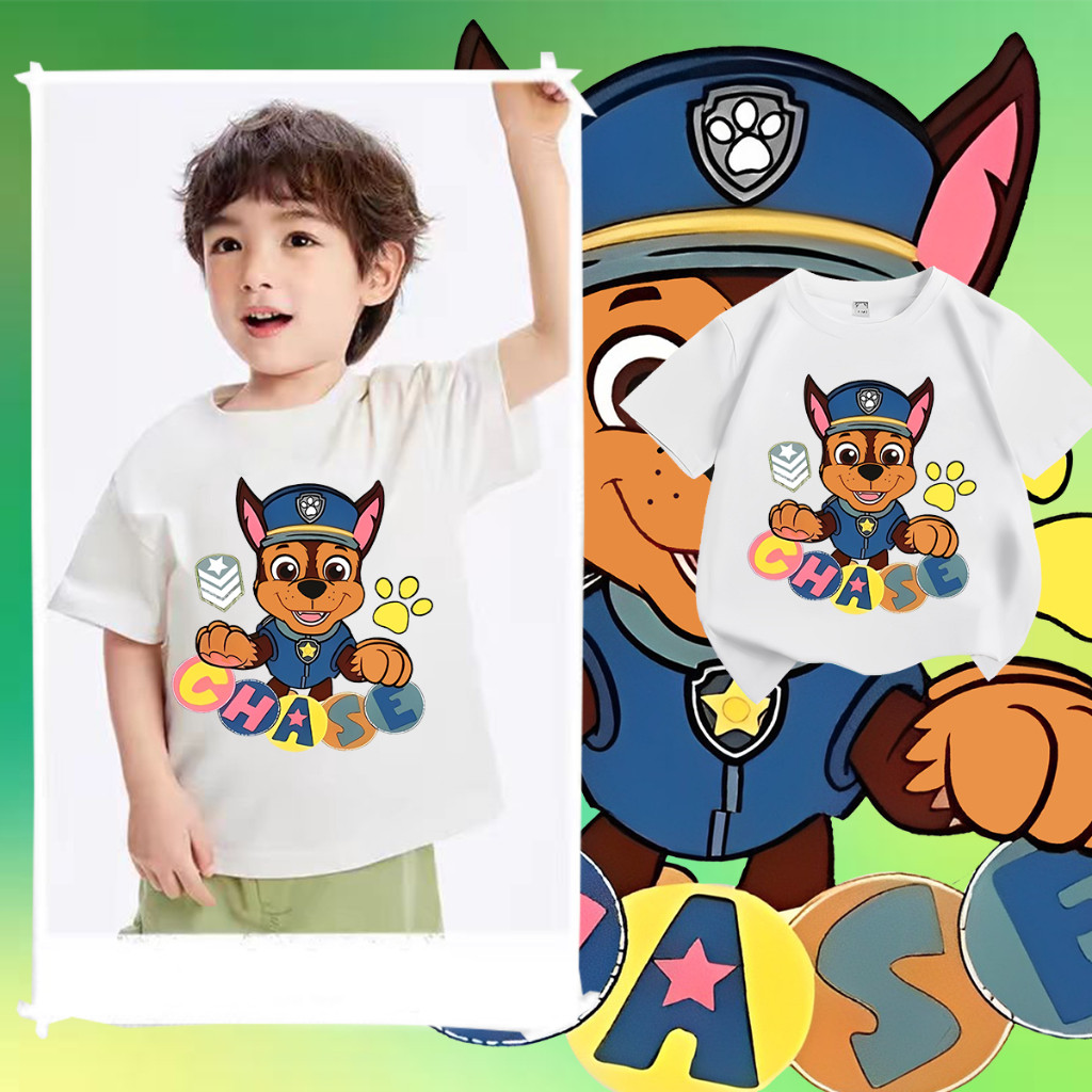 🎃🎃happy halloween!!  paw patrol เสื้อผ้าเด็กแฟชั่น เสื้อยืดเด็กโต  ผ้าฝ้ายนุ่มสบาย Paw Patrol Childr
