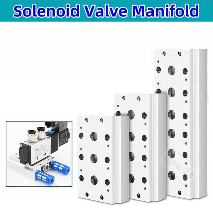 นิวเมติกโซลินอยด์วาล์ว Manifold 4V210-08 4V220-08 ฐานบอร์ด Air แผ่นไอเสีย Airtac ประเภท 4V200 200M 4F 6F 8F 10F 12F